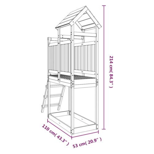 Outdoor Playset 53x110x214cm Solid Pine Wood - Image 9