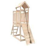 Playhouse with Climbing Wall Solid Pine Wood