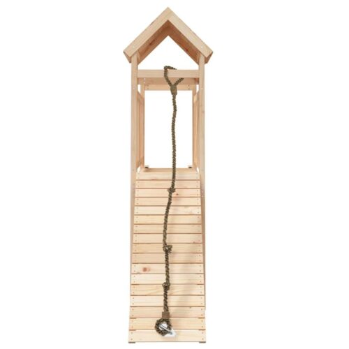 Playhouse with Climbing Wall Solid Pine Wood - Image 4