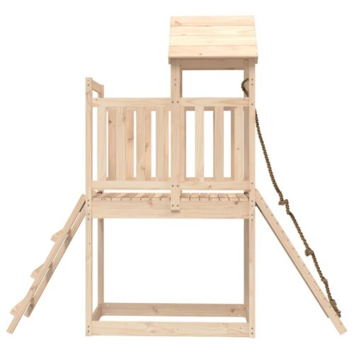 Playhouse with Climbing Wall Solid Pine Wood - Image 5