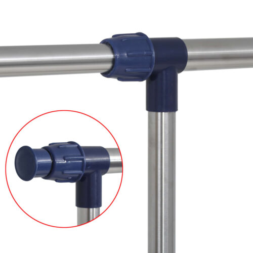 Adjustable Clothes Rack Stainless Steel 165x44x150cm Silver - Image 5