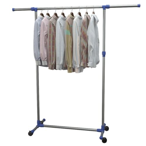 Adjustable Clothes Rack Stainless Steel 165x44x150cm Silver - Image 7