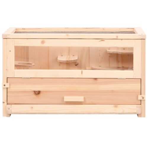 Hamster Cage 60x30x35cm Solid Wood Fir - Image 4