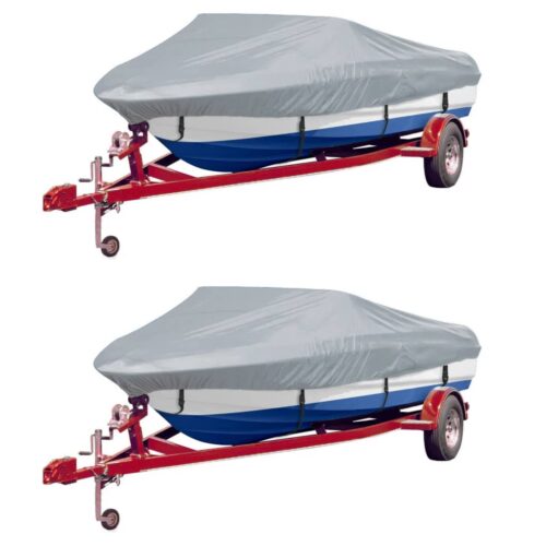 2pcs 519-580cm 294cm Boat Cover Heavy Duty Marine with Storage Bag Grey - Image 7