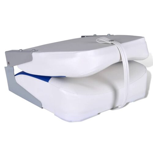 Boat Seats 2pcs Foldable Backrest With Blue-white Pillow 41x36x48 cm - Image 4
