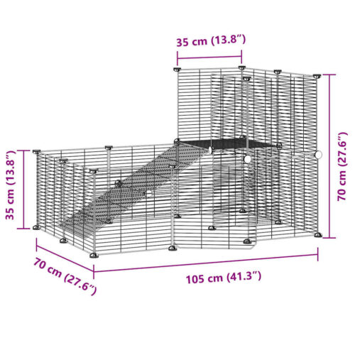 20-Panel Pet Cage with Door Black 35x35cm Steel - Image 4