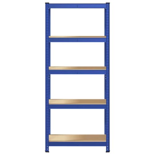 5-Layer Storage Shelf Blue Steel Engineered Wood - Image 4