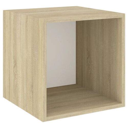 Wall Cabinet White and Sonoma Oak 37x37x37cm Engineered Wood - Image 2