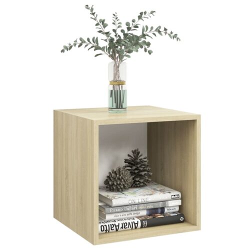 Wall Cabinet White and Sonoma Oak 37x37x37cm Engineered Wood - Image 3