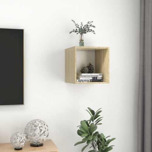 Wall Cabinet White and Sonoma Oak 37x37x37cm Engineered Wood - Image 4