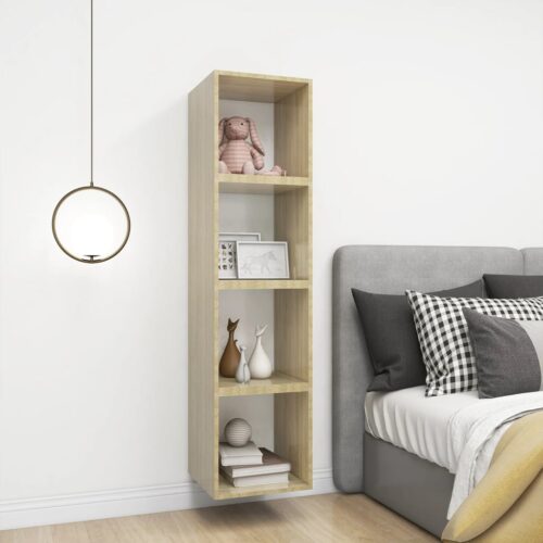 Wall Cabinet White and Sonoma Oak 37x37x37cm Engineered Wood - Image 7