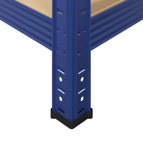5-Layer Storage Shelf Blue Steel Engineered Wood - Image 11