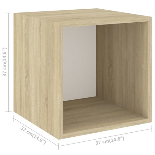 Wall Cabinet White and Sonoma Oak 37x37x37cm Engineered Wood - Image 11