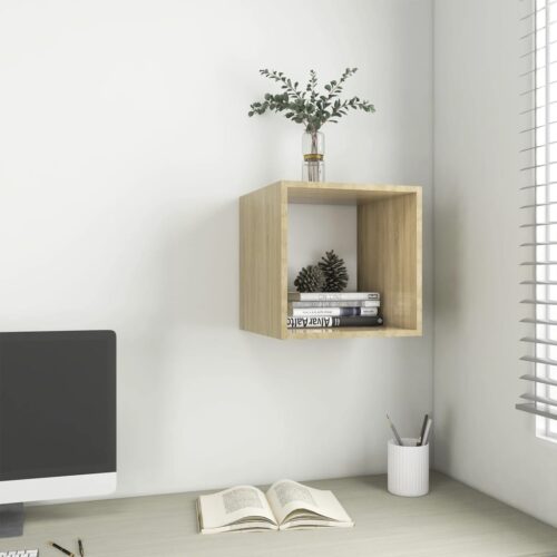 Wall Cabinet White and Sonoma Oak 37x37x37cm Engineered Wood - Image 13