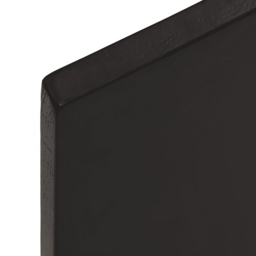 Table Top Dark Brown 80x40x2cm Treated Solid Wood Oak Live Edge - Image 6