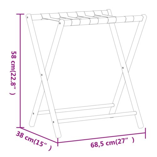 Luggage Rack 68.5x38x58cm Bamboo - Image 7