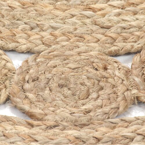 Area Rug Braided Design Jute 90cm Round - Image 3