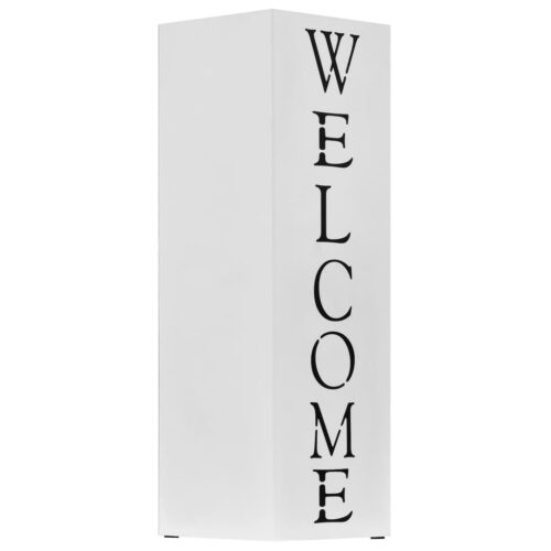 Umbrella Stand Welcome Steel White - Image 2