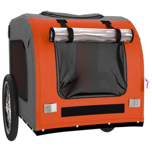 Pet Bike Trailer Orange Grey Oxford Fabric Iron - Image 5
