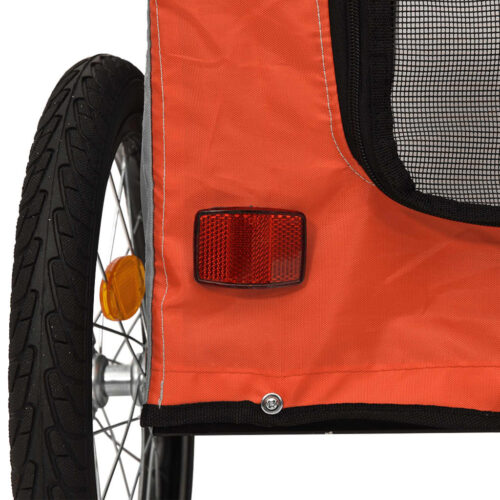 Pet Bike Trailer Orange Grey Oxford Fabric Iron - Image 9