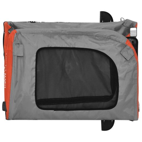 Pet Bike Trailer Orange Grey Oxford Fabric Iron - Image 10