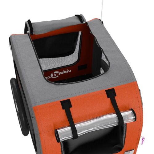 Pet Bike Trailer Orange Grey Oxford Fabric Iron - Image 11