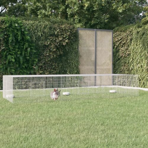 3-Panel Rabbit Cage 325x109x54cm Galvanised Iron - Image 8