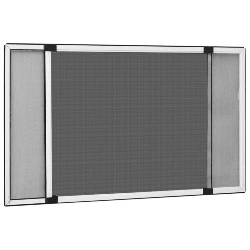 Extendable Window Insect Screen Aluminium Curtain Mesh Privacy Blind White (100-193)x75cm