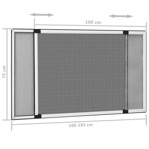 Extendable Window Insect Screen Aluminium Curtain Mesh Privacy Blind White (100-193)x75cm - Image 11