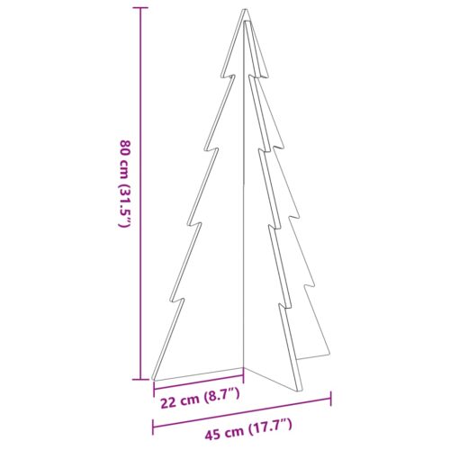 Wooden Christmas Tree for Decoration 80cm Solid Pine Wood - Image 8