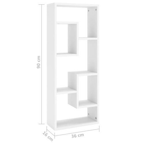 Wooden Wall Shelf White 36x16x90cm - Image 9