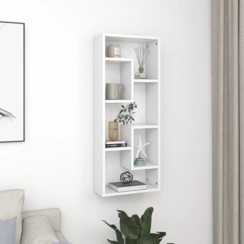 Wooden Wall Shelf White 36x16x90cm - Image 11