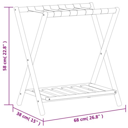 Luggage Rack 68x38x58cm Bamboo - Image 7