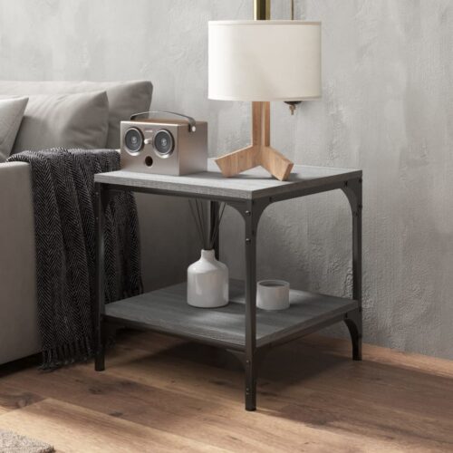 Wooden Coffee Table Grey Sonoma 50x50x40cm - Image 3