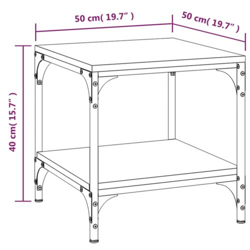 Wooden Coffee Table Grey Sonoma 50x50x40cm - Image 8