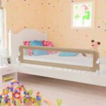 Toddler Safety Bed Rail Taupe 180x42cm Polyester