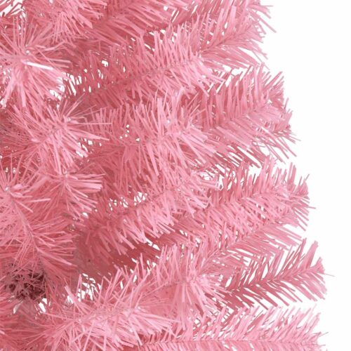 Artificial Half Christmas Tree with Stand Pink 180cm PVC - Image 7