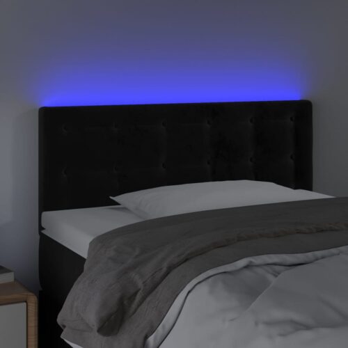 LED Headboard Black 100cm Velvet - Image 3
