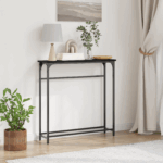 Console Table Black Oak 75x19.5x75cm Engineered Wood