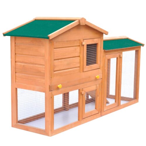 Outdoor Large Rabbit Hutch Small Animal House Pet Cage Wood - Image 2