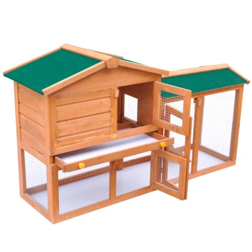 Outdoor Large Rabbit Hutch Small Animal House Pet Cage Wood - Image 3