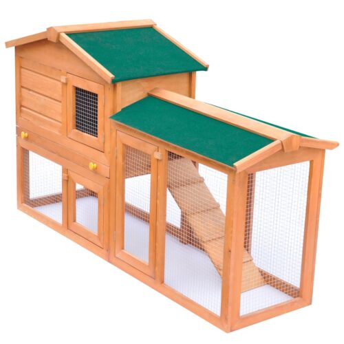 Outdoor Large Rabbit Hutch Small Animal House Pet Cage Wood - Image 8