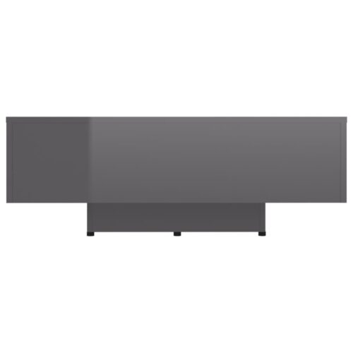 Wooden Coffee Table High Gloss Grey 85x55x31cm - Image 3