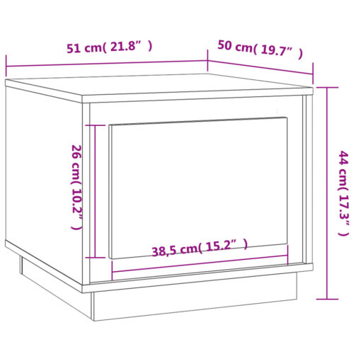 Wooden Coffee Table Concrete Grey 51x50x44cm - Image 10