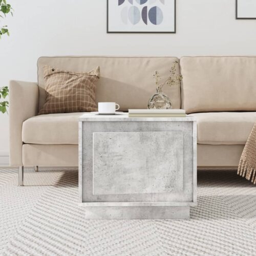 Wooden Coffee Table Concrete Grey 51x50x44cm - Image 11