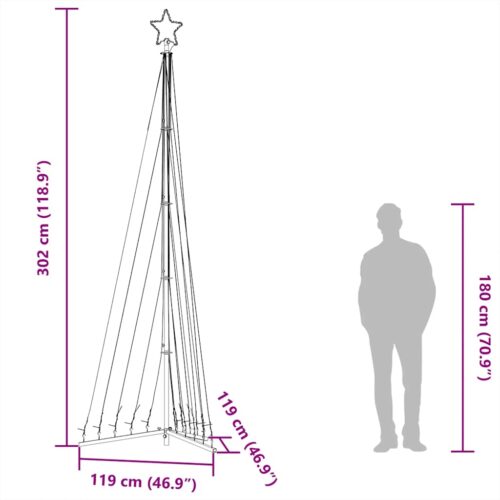 LED Christmas Tree 495  LED Lights Cold White 302cm - Image 12