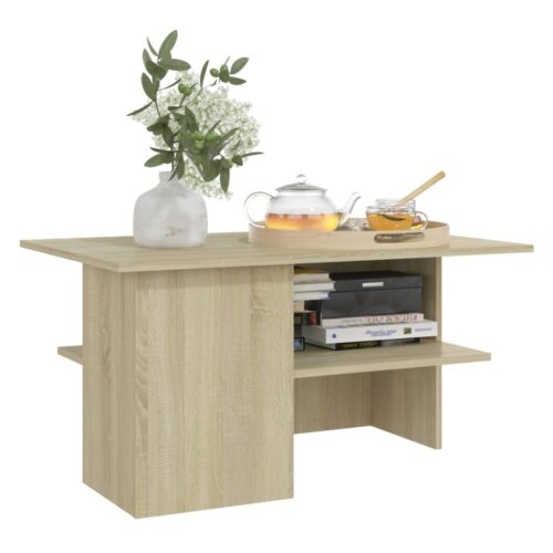 Wooden Coffee Table Sonoma Oak 90x60x46.5cm - Image 5