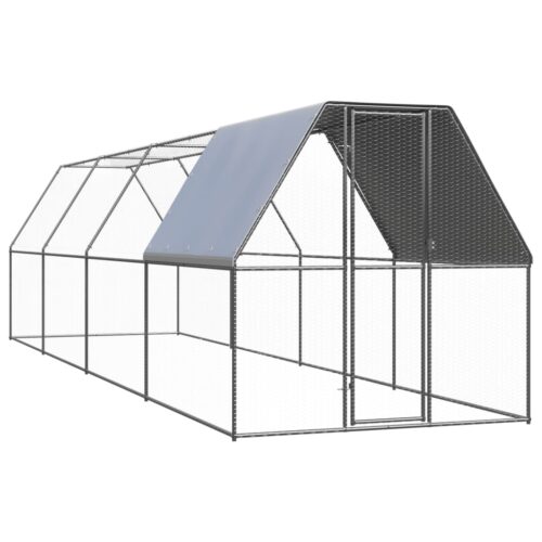 Outdoor Chicken Cage 2x8x2mGalvanised Steel