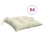 4pcs Garden Chair Cushions Patio Seat Pads Cream White Oxford Fabric 50x50x7cm