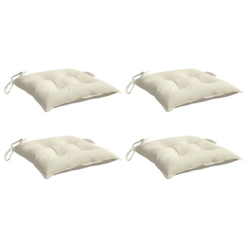 4pcs Garden Chair Cushions Patio Seat Pads Cream White Oxford Fabric 50x50x7cm - Image 3